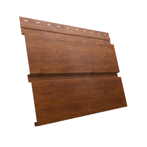 Софит металлический Квадро Брус без перфорации 0,45 Print Premium с пленкой Golden Wood Fresh TwinColor