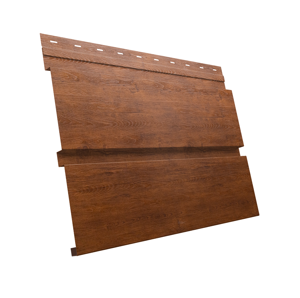 Софит металлический Квадро Брус без перфорации 0,45 Print Premium с пленкой Golden Wood Fresh TwinColor