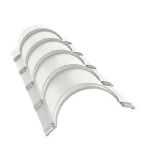 Планка конька полукруглого 0,45 PE-Double с пленкой RAL 9003 сигнальный белый (1,97м)