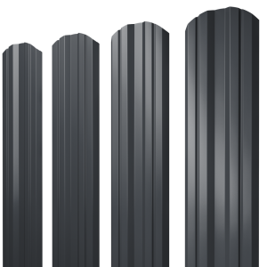 Штакетник Twin фигурный 0,45 Drap TR RAL 7024 мокрый асфальт