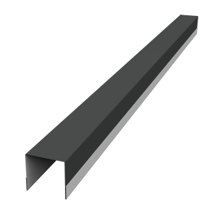 Планка вертикальная обратная для забора жалюзи Palermo 0,5 GreenCoat Pural BT, matt RR2H3 (RAL 7016 антрацитово-серый) (2м)