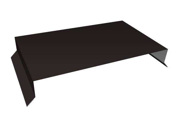 Парапетная крышка прямая 390мм 0,5 Satin Matt RAL 9005 черный (2м)