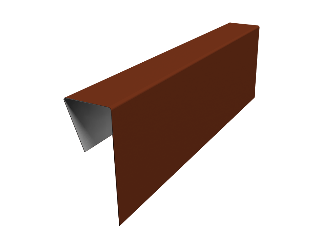 Планка приемная оконная фибросайдинга 0,45 PE с пленкой RAL 3009 оксидно-красный (3м)