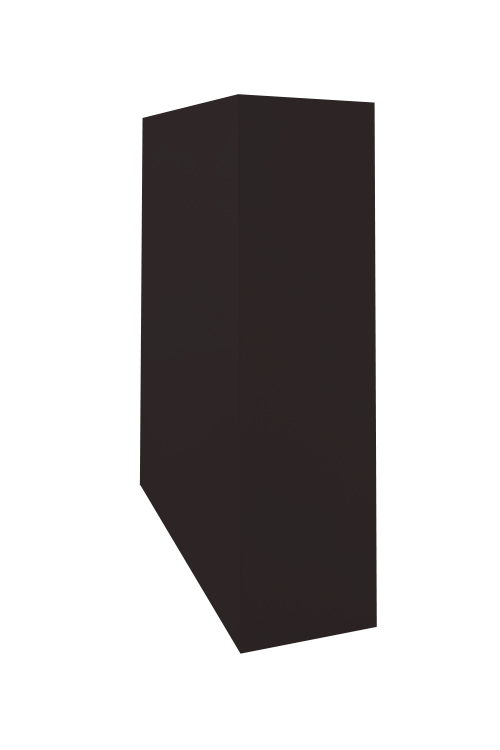 Кожух скатный д550/ш420/в1-920/в2-850 0,5 Satin Matt с пленкой RAL 9005 черный