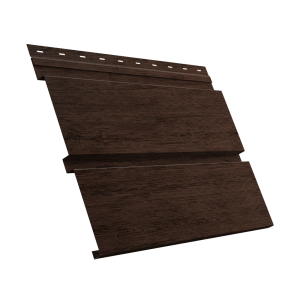 Софит металлический Квадро Брус с перфорацией 0,45 Print-Double Premium с пленкой Antique Wood