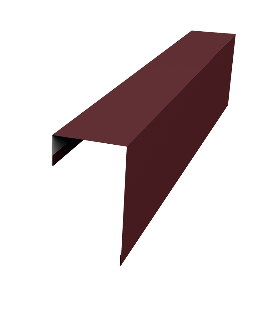 Планка торцевая фасадная фальц 65мм 0,45 PE с пленкой RAL 3005 красное вино (3м)