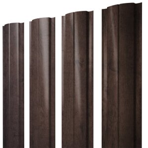 Штакетник Полукруглый Slim с прямым резом 0,4 Print Premium Antique Wood TwinColor