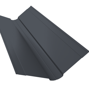 Планка ендовы верхней фигурной 150x150 0,5 Atlas X с пленкой RAL 7024 мокрый асфальт (3м)