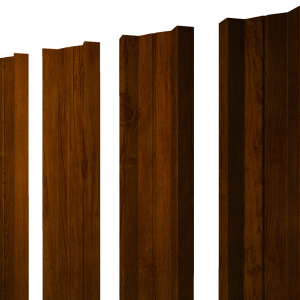 Штакетник М-образный А с прямым резом 0,4 Print Premium Golden Wood Intense FTC