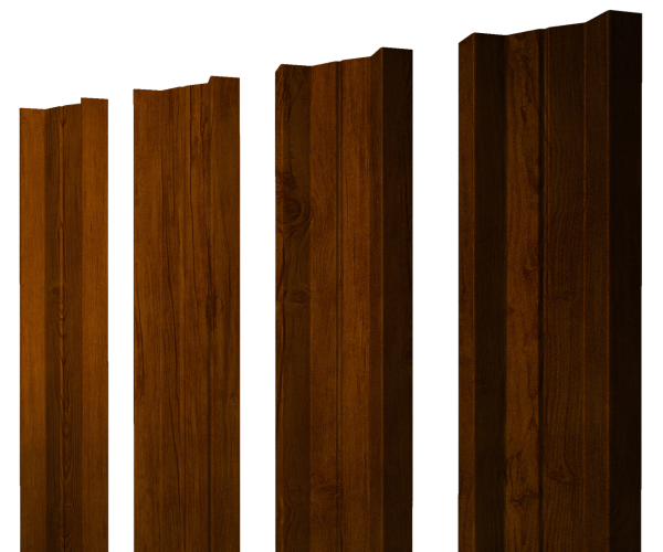 Штакетник М-образный А с прямым резом 0,4 Print Premium Golden Wood Intense FTC