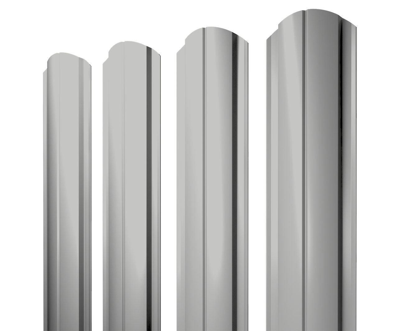 Штакетник Полукруглый Slim фигурный 0,45 Drap TX RAL 7047 телегрей 4