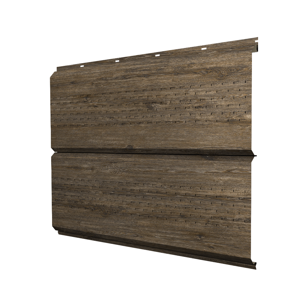 Софит ЭкоБрус new c перфорацией 0,45 Print Elite с пленкой Nordic Wood TwinColor
