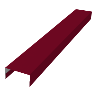 Крышка забора для горизонтального монтажа штакетника 0,45 PE RAL 3003 рубиново-красный (2,5м)