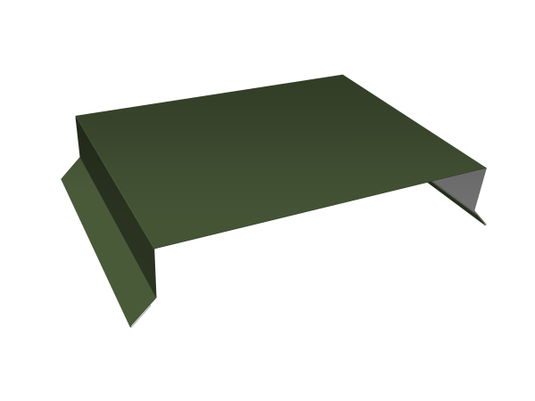 Парапетная крышка прямая 200мм 0,5 Satin Matt TX RAL 6020 хромовая зелень (3м)