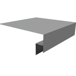 Планка околооконная сложная 200х50х18 (j-фаска) 0,5 Satin с пленкой RAL 9006 бело-алюминиевый (2м)