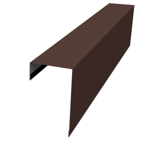 Планка торцевая фасадная фальц 65мм 0,5 Satin с пленкой RAL 8017 шоколад (3м)