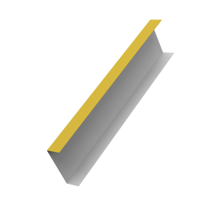 Декоративная накладка на столб универсальная 62х55 для забора жалюзи 0,45 PE RAL 1018 цинково-желтый (2м)