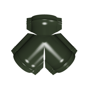 Тройник Y конька полукруглого 0,5 Satin Matt TX с пленкой RAL 6020 хромовая зелень