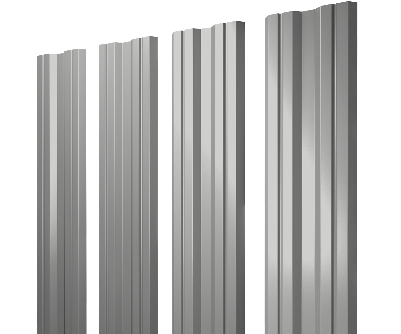 Штакетник Twin с прямым резом 0,45 Drap TX RAL 7047 телегрей 4