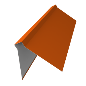 Планка конька плоского 220х50х220 0,45 PE с пленкой RAL 2004 оранжевый (2м)