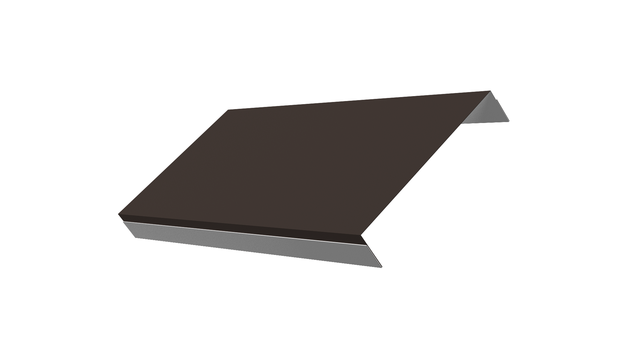 Ламель обратная стартовая/финишная забора жалюзи Texas 50мм для калиток и ворот (с заполнением ламелями 150) 0,5 Satin Matt TX RR 32 темно-коричневый