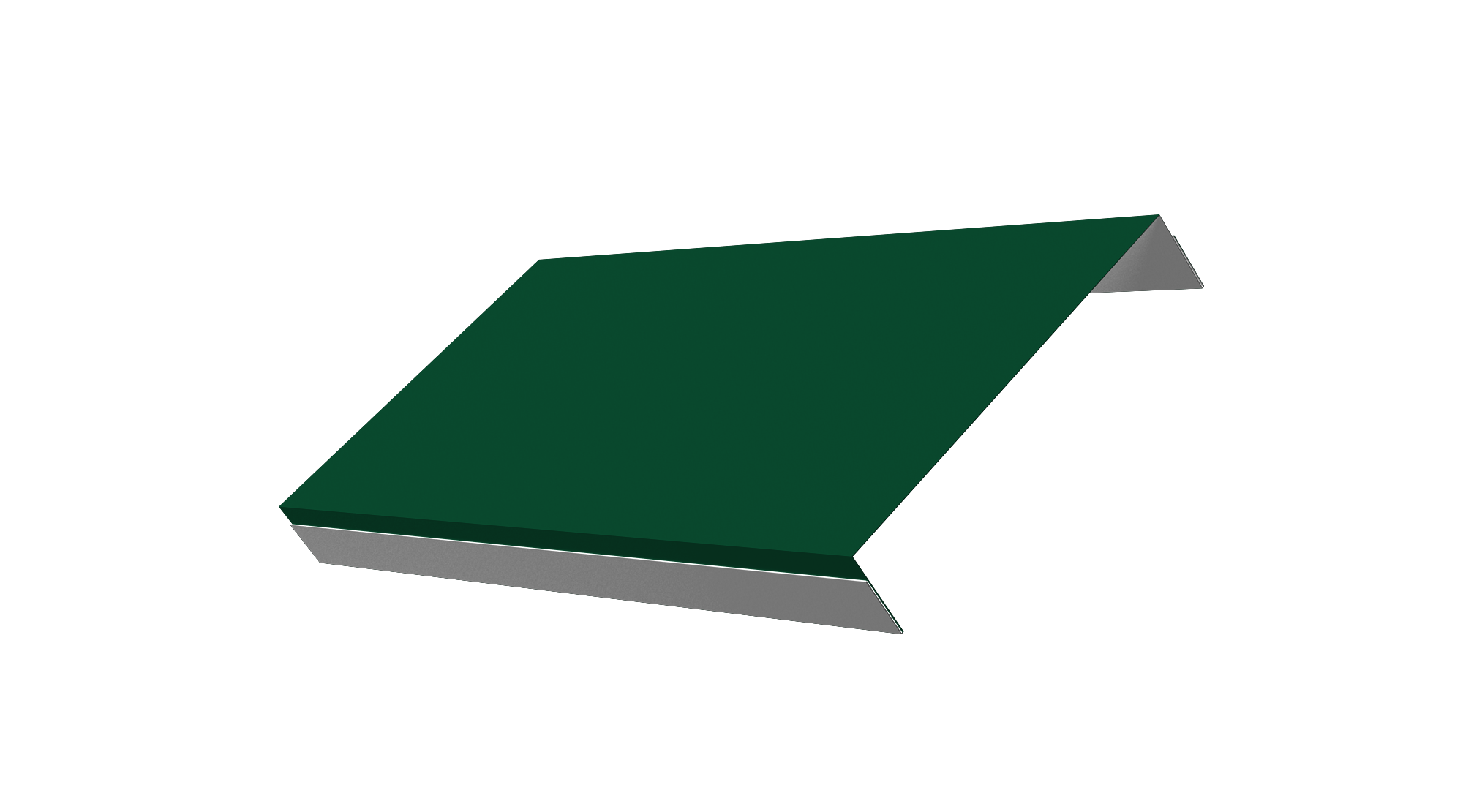 Ламель обратная стартовая/финишная забора жалюзи Texas 50мм для калиток и ворот (с заполнением ламелями 150) 0,5 Satin Matt TX RAL 6005 зеленый мох