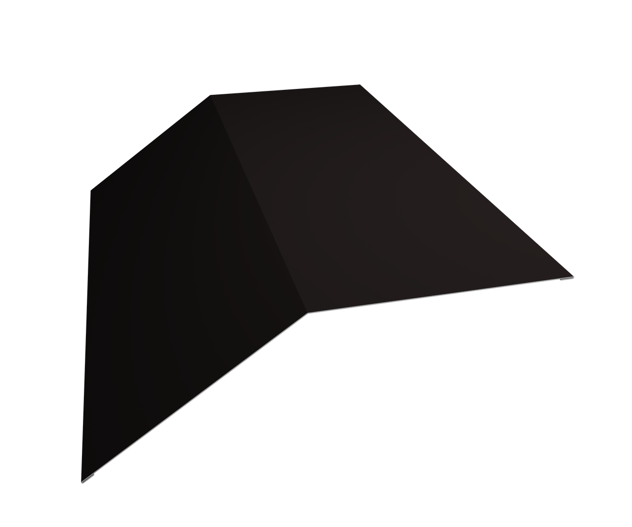 Планка конька плоского 190х190 0,45 PE-Double с пленкой RAL 9005 черный (3м)