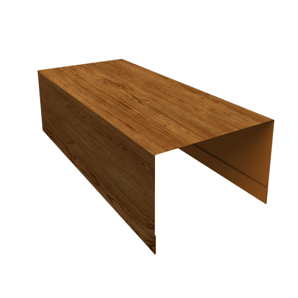 Крышка для забора из сайдинга ЭкоБрус 0,45 Print Elite Golden Wood TwinColor (3м)