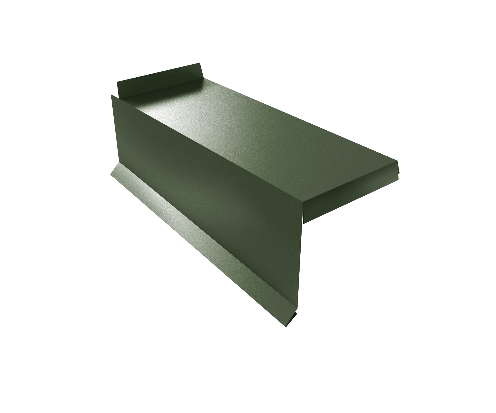 Планка торцевая сегментная Квадро профи Левая 0,5 Satin Matt TX RAL 6020 хромовая зелень