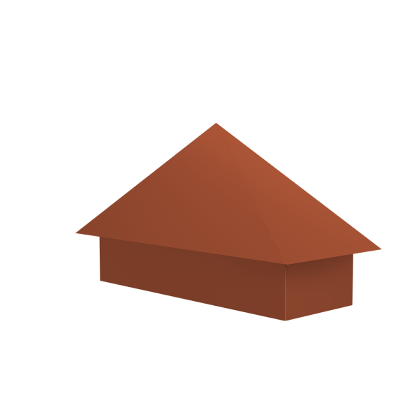 Колпак на полустолб для С20 0,5 Satin Matt с пленкой RAL 8004 терракота