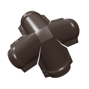 Четверник конька малого полукруглого 0,5 Drap TX с пленкой RAL 8017 шоколад