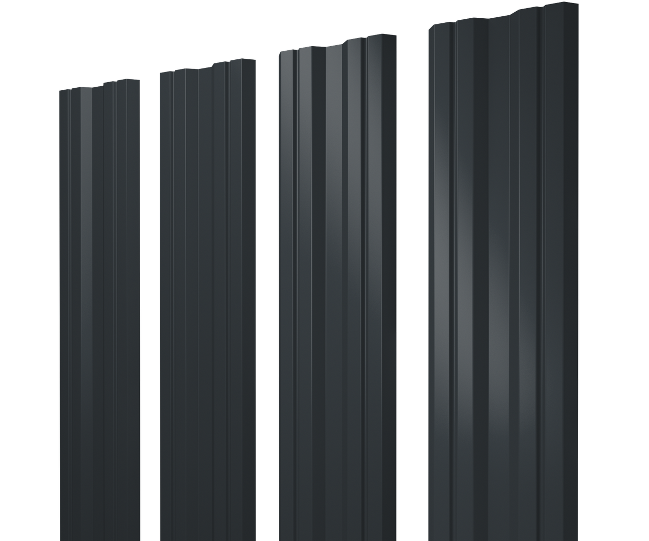 Штакетник Twin с прямым резом 0,5 Satin Matt RAL 7016 антрацитово-серый