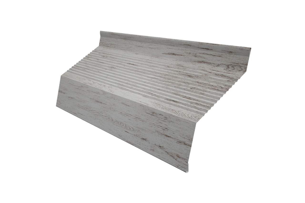 Ламель забора жалюзи Milan new gofr 0,45 Print Elite с пленкой Snow Wood TwinColor
