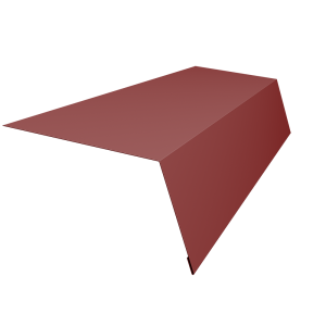 Планка карнизная для мягкой кровли 100х65 0,45 PE с пленкой RAL 3011 коричнево-красный (2м)