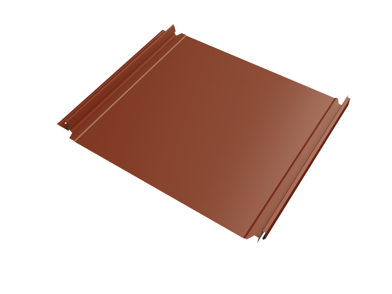 Кликфальц Double Pro Grand Line 0,5 Satin с пленкой на замках RAL 8004 терракота