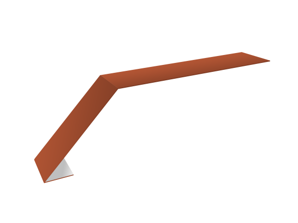 Планка карнизная для мягкой кровли 100х60 0,5 Satin Matt RAL 8004 терракота (2м)