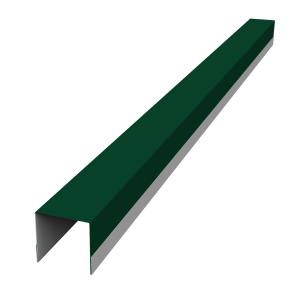 Планка вертикальная обратная для горизонтального монтажа штакетника 0,5 Satin Matt RAL 6005 зеленый мох (2м)