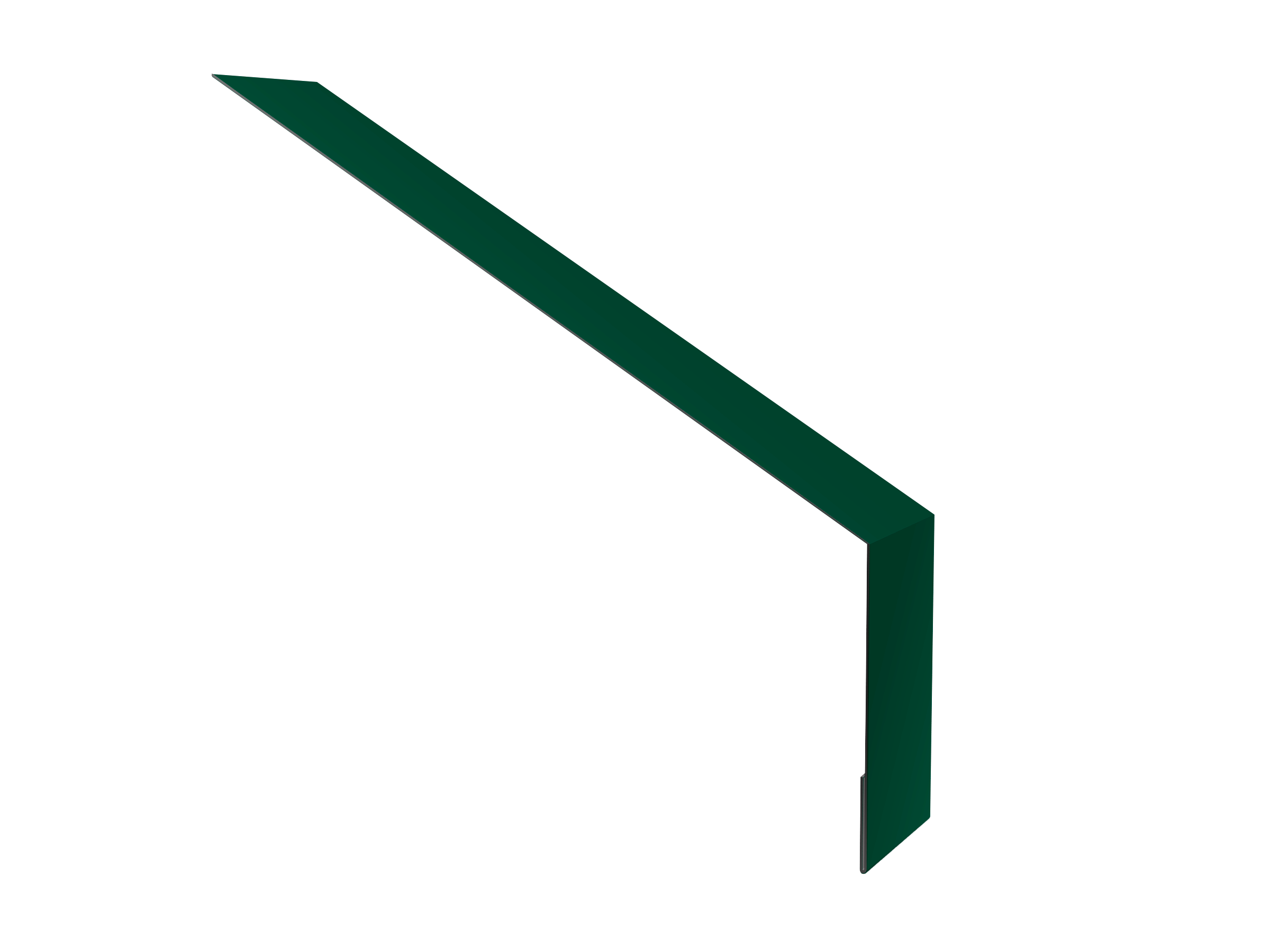 Планка карнизная для мягкой кровли 135х50 0,45 Drap RAL 6005 зеленый мох (2м)