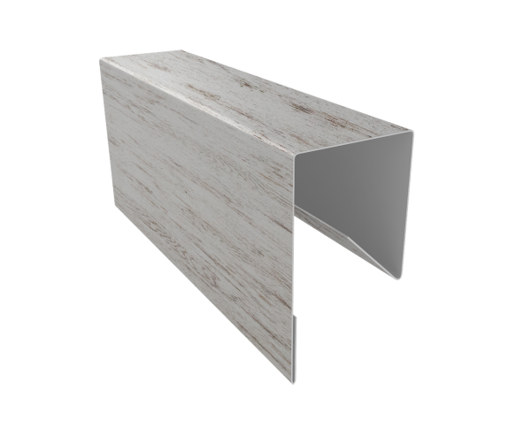 Планка П-образная заборная 17 0,45 Print Elite Snow Wood TwinColor (2м)