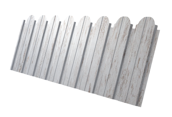 Профнастил C10B фигурный 0,45 Print Elite Snow Wood TwinColor
