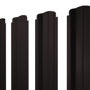 Штакетник П-образный B фигурный 0,5 PurPro RAL 9005 черный