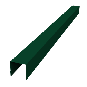 Планка вертикальная обратная для горизонтального монтажа штакетника 0,45 PE-Double RAL 6005 зеленый мох (1,8м)