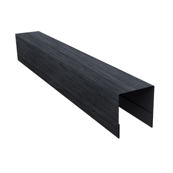Планка боковая для забора из сайдинга (Блок-хаус new) 0,45 Print Premium Grey Wood TwinColor (2,5м)