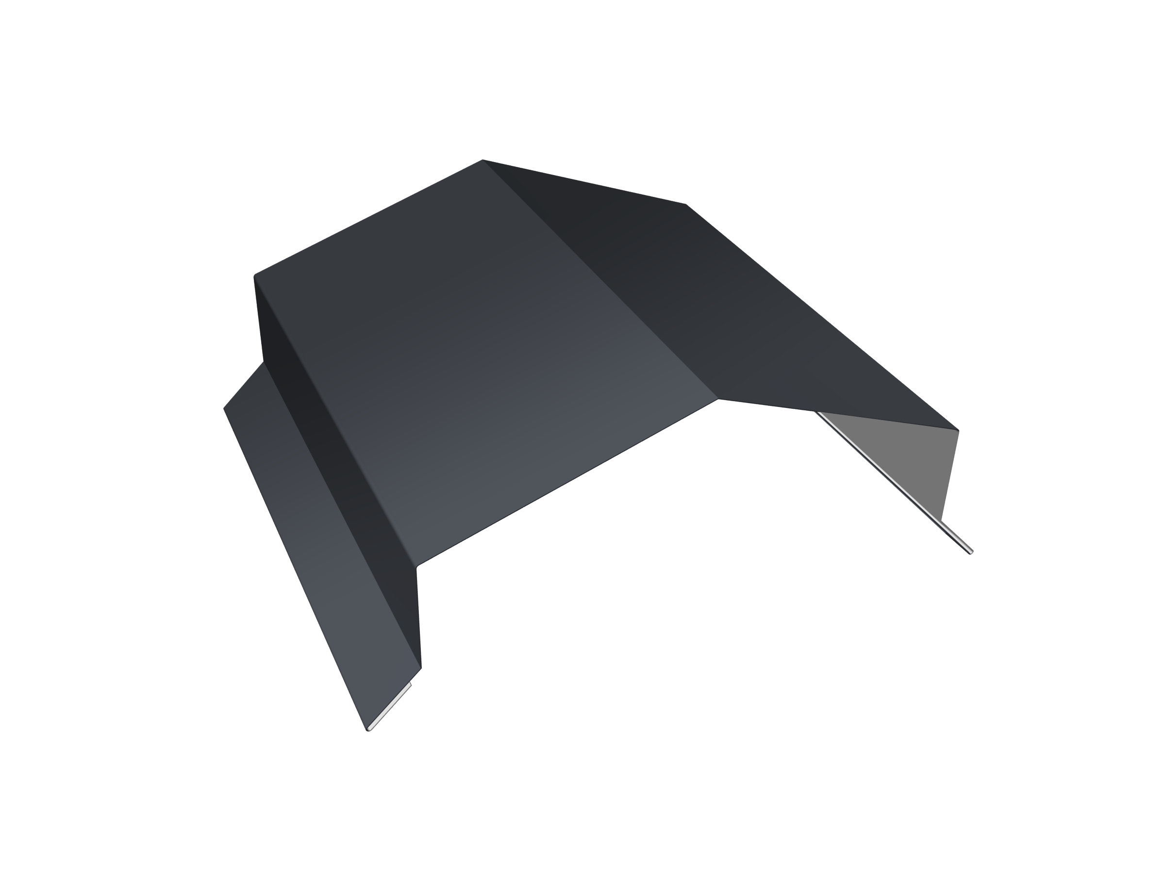 Парапетная крышка угольная 150мм 0,4 PE с пленкой RAL 7024 мокрый асфальт (3м)