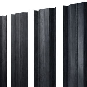 Штакетник М-образный В с прямым резом 0,45 Print Premium Grey Wood TwinColor