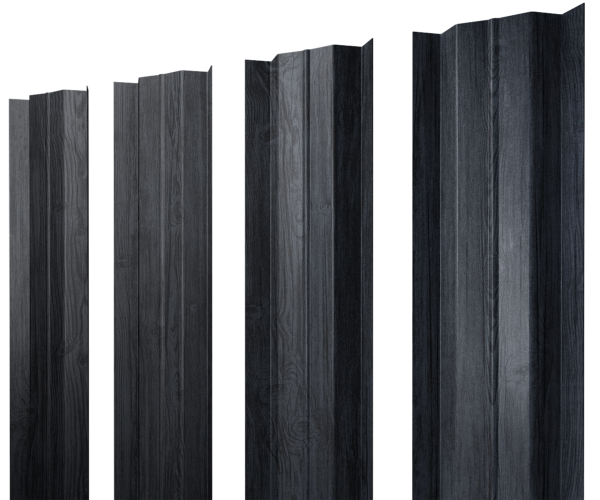 Штакетник М-образный В с прямым резом 0,45 Print Premium Grey Wood TwinColor