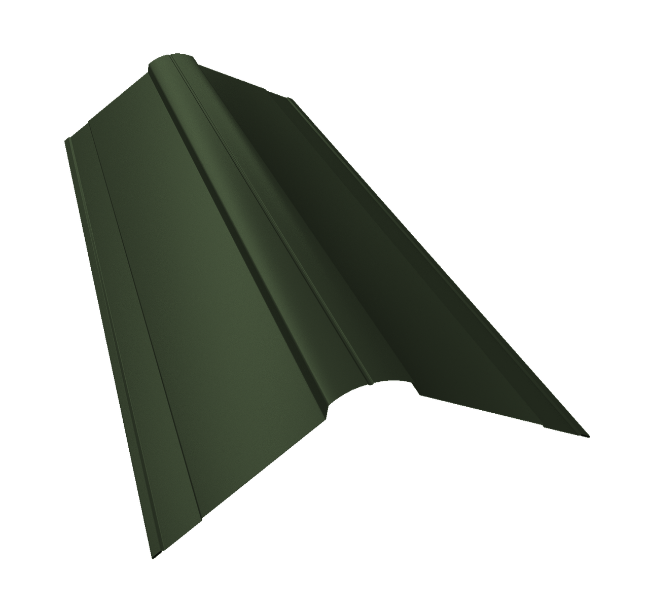 Планка конька фигурного 150x150 0,5 Satin Matt TX RAL 6020 хромовая зелень (3м)