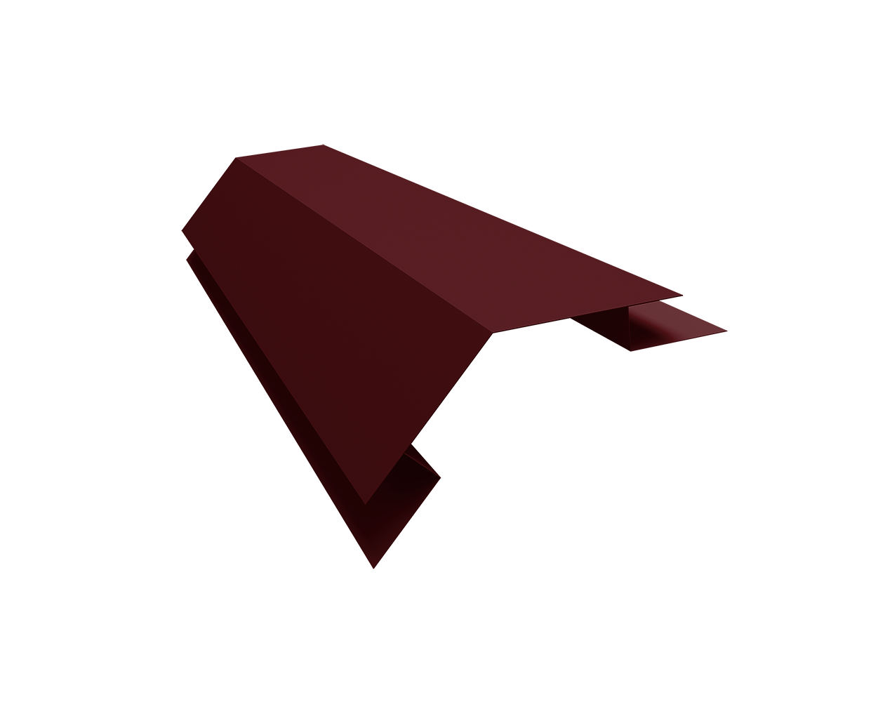 Планка угла внешнего сложного 135 градусов Экобрус Grand Line 0,45 PE-Double с пленкой RAL 3005 красное вино (3м)