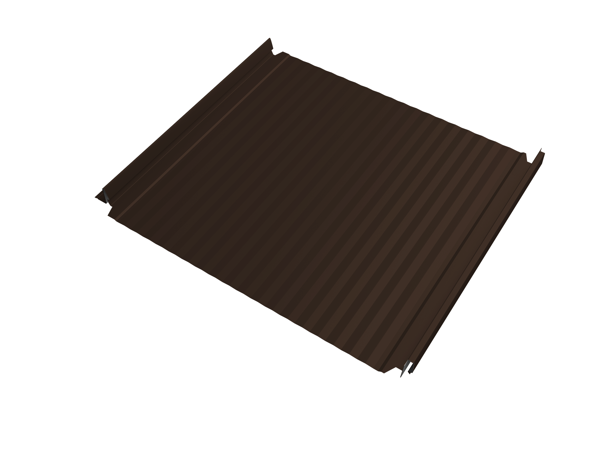Кликфальц Double Pro Gofr Grand Line 0,5 Satin с пленкой на замках RAL 8017 шоколад