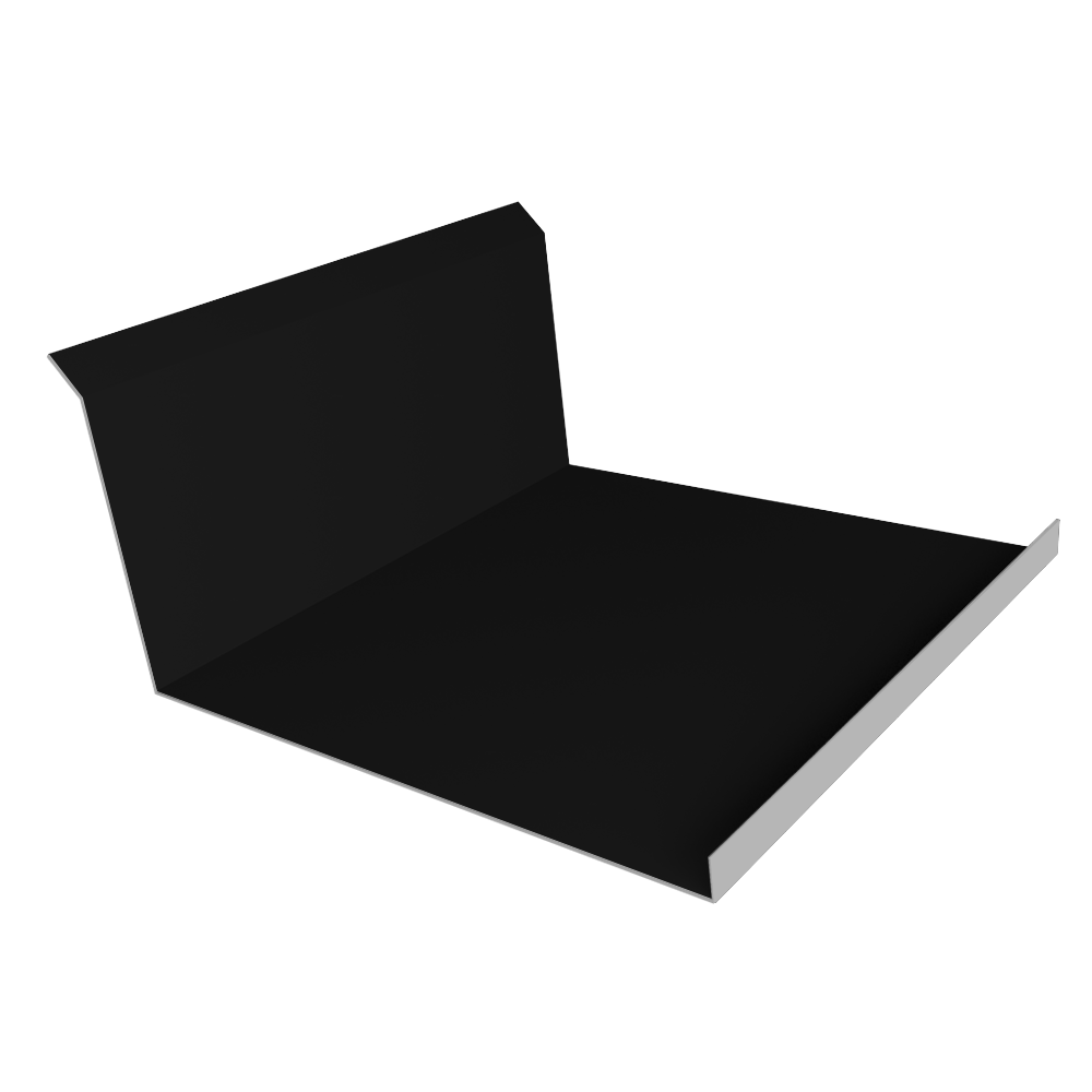 Планка примыкания нижняя 20х122х260х15 0,5 Satin Matt TX RAL 9005 черный (3м)
